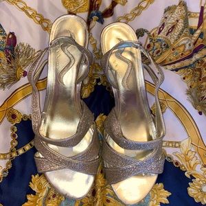 Gold shimmering heels